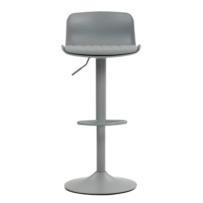 Bar Stools Set of 2 – Modern PU Leather Counter Height Barstools with Back, Height Adjustable Swivel Kitchen Island Chairs, Armless, Large Base - Gray - 1st Choice Furniture Direct