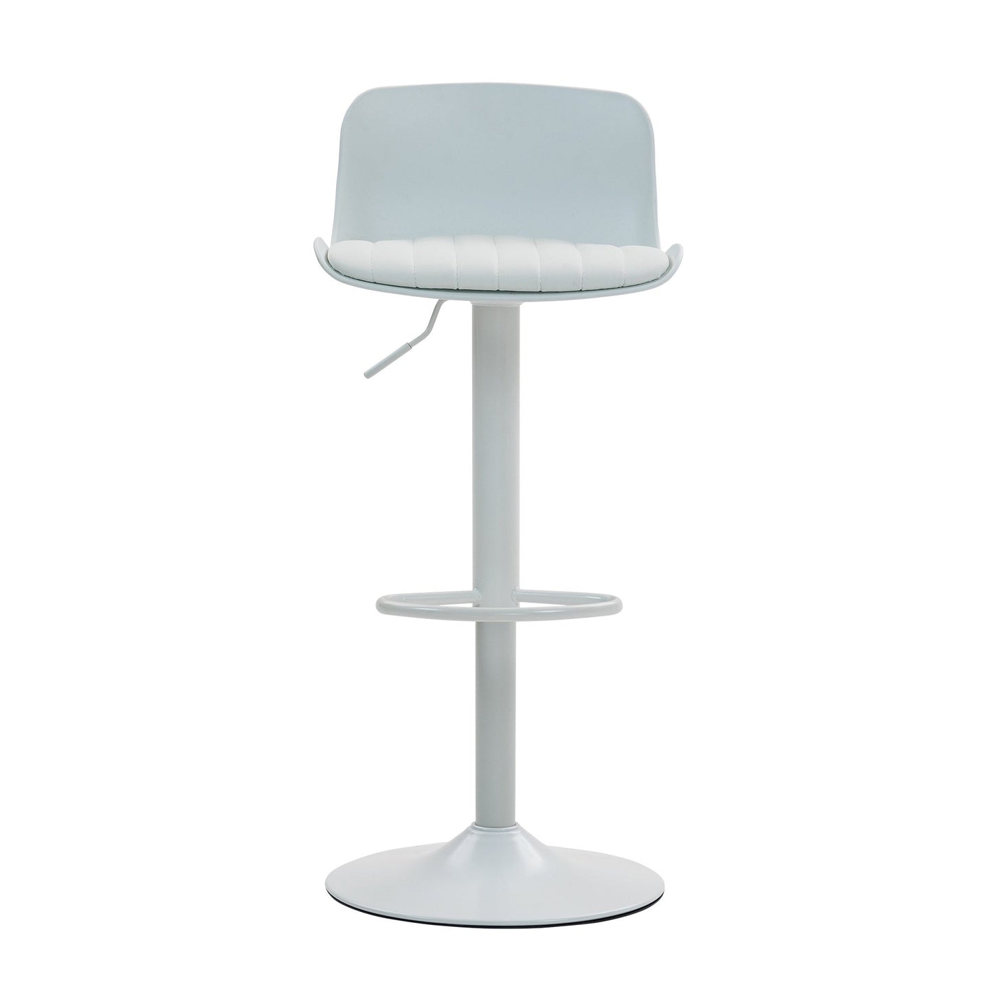 Bar Stools Set of 2 – Modern PU Leather Counter Height Barstools with Back, Height Adjustable Swivel Kitchen Island Chairs, Armless, Large Base - White - 1st Choice Furniture Direct