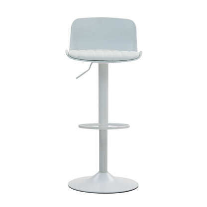 Bar Stools Set of 2 – Modern PU Leather Counter Height Barstools with Back, Height Adjustable Swivel Kitchen Island Chairs, Armless, Large Base - White - 1st Choice Furniture Direct