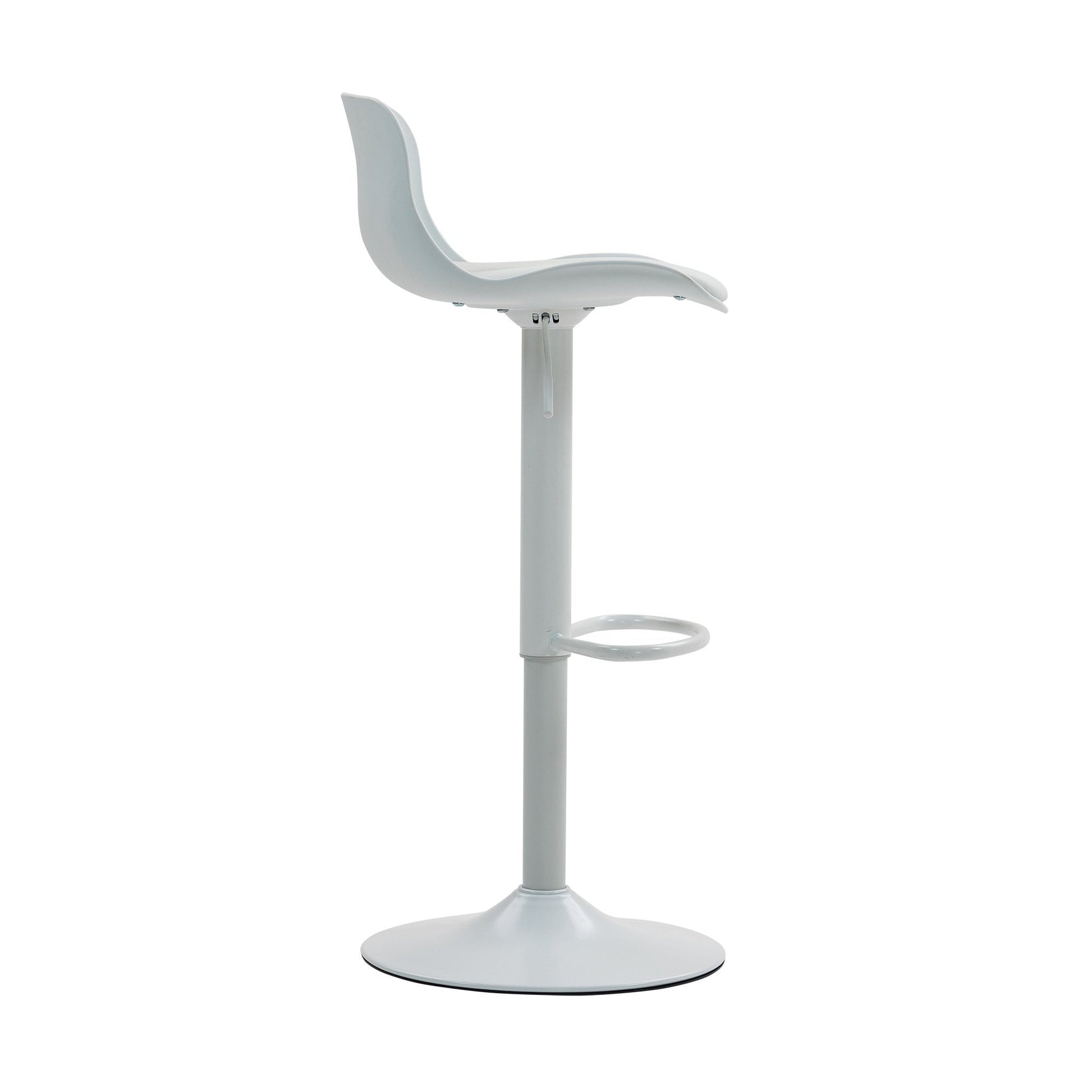 Bar Stools Set of 2 – Modern PU Leather Counter Height Barstools with Back, Height Adjustable Swivel Kitchen Island Chairs, Armless, Large Base - White - 1st Choice Furniture Direct