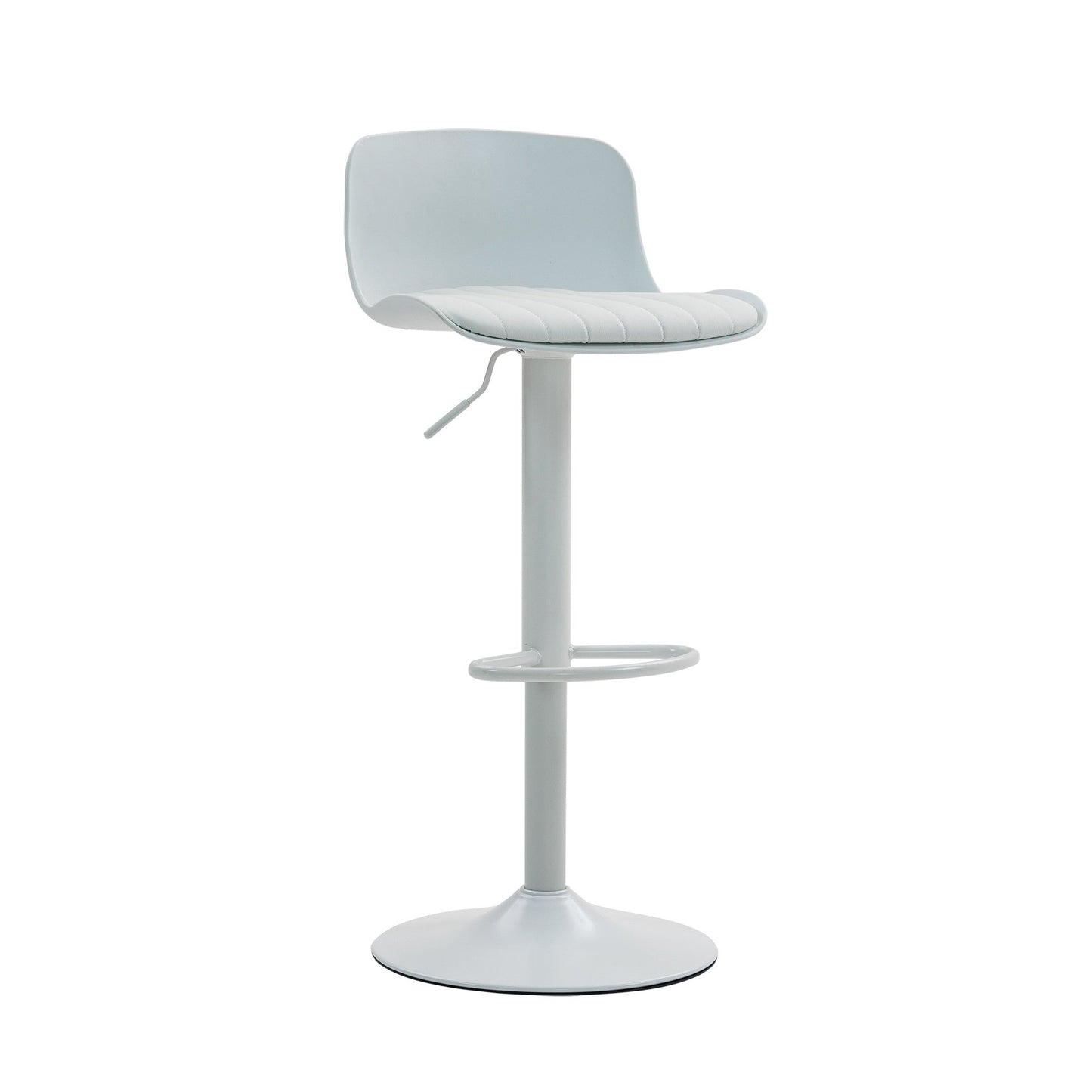 Bar Stools Set of 2 – Modern PU Leather Counter Height Barstools with Back, Height Adjustable Swivel Kitchen Island Chairs, Armless, Large Base - White - 1st Choice Furniture Direct