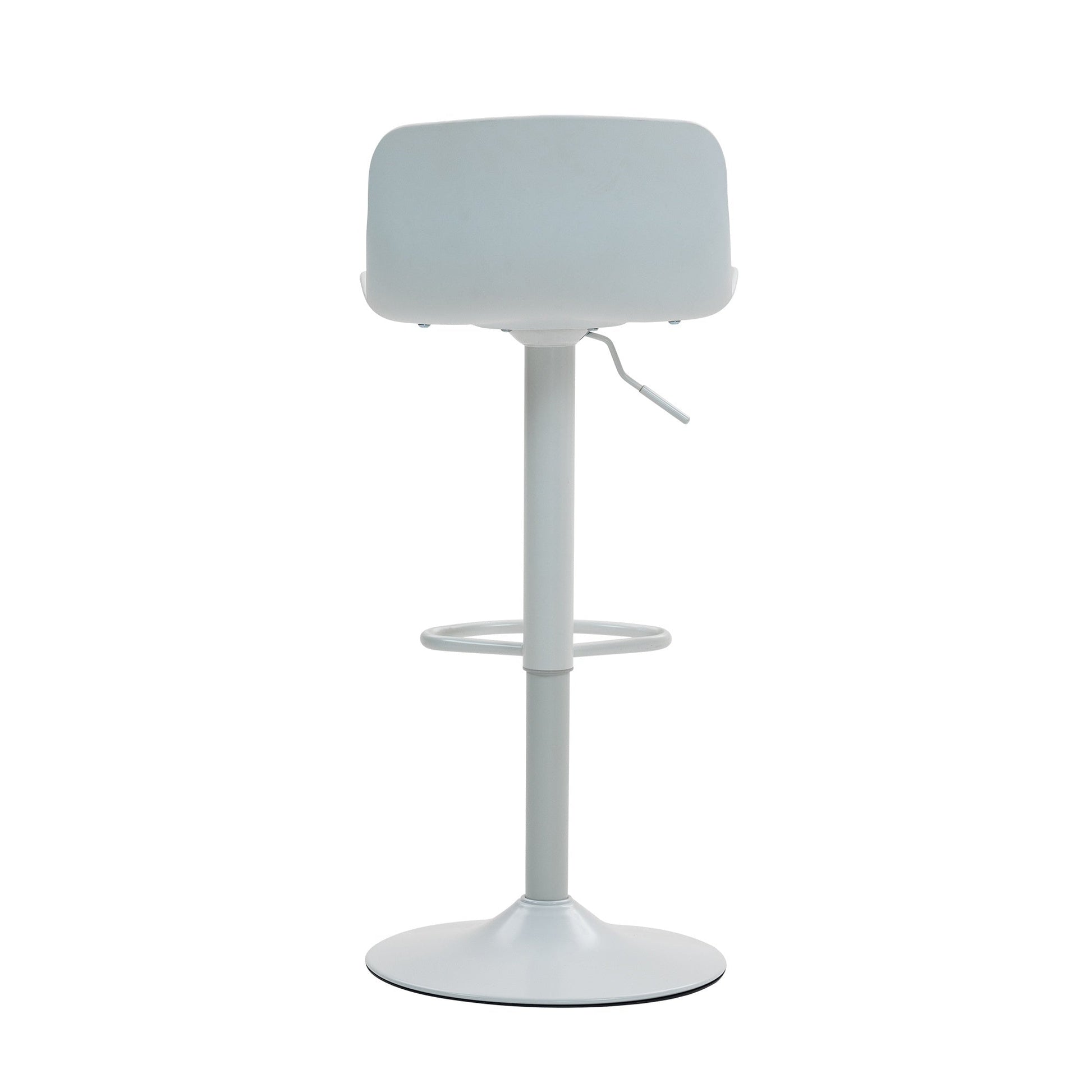 Bar Stools Set of 2 – Modern PU Leather Counter Height Barstools with Back, Height Adjustable Swivel Kitchen Island Chairs, Armless, Large Base - White - 1st Choice Furniture Direct