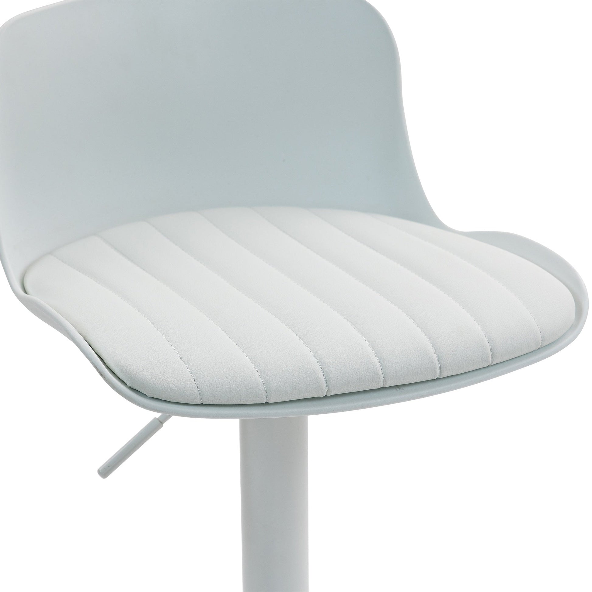 Bar Stools Set of 2 – Modern PU Leather Counter Height Barstools with Back, Height Adjustable Swivel Kitchen Island Chairs, Armless, Large Base - White - 1st Choice Furniture Direct