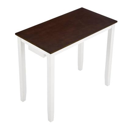 Bar Table and Chairs Set, 3 Piece Dining Table Set, Industrial Breakfast Table Set, for Living Room, Dining Room, Game Room - Antique grey white - 1st Choice Furniture Direct