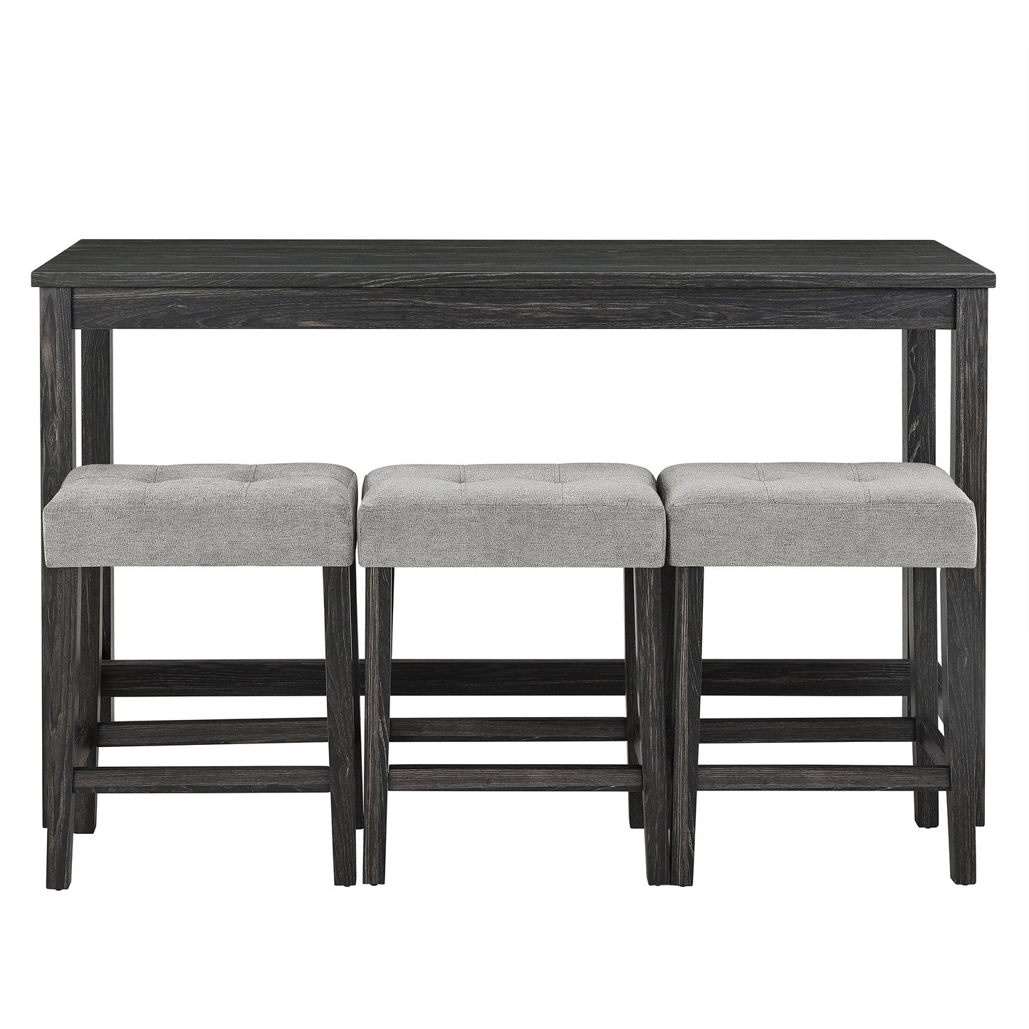 Bar Table Set with Power Outlet, Bar Table and Chairs Set, 4 Piece Dining Table Set, Industrial Breakfast Table Set, for Living Room, Dining Room, Game Room - 1st Choice Furniture Direct