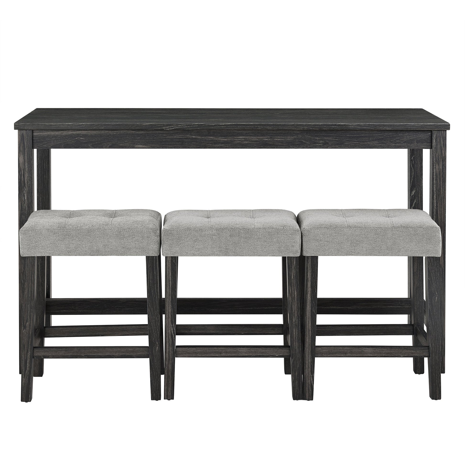 Bar Table Set with Power Outlet, Bar Table and Chairs Set, 4 Piece Dining Table Set, Industrial Breakfast Table Set, for Living Room, Dining Room, Game Room - 1st Choice Furniture Direct