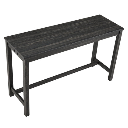 Bar Table Set with Power Outlet, Bar Table and Chairs Set, 4 Piece Dining Table Set, Industrial Breakfast Table Set, for Living Room, Dining Room, Game Room - 1st Choice Furniture Direct
