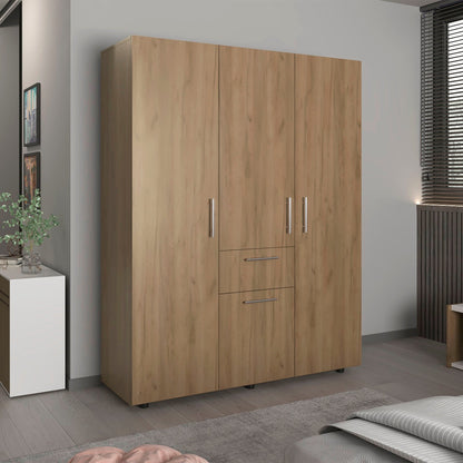 Bariloche 70' High Four - Door, One Drawer Armoire with Three Hanging Rods and Seven Storage Shelves, Bedroom Wardrove - 1st Choice Furniture Direct