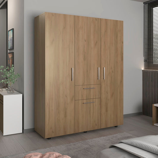 Bariloche 70' High Four - Door, One Drawer Armoire with Three Hanging Rods and Seven Storage Shelves, Bedroom Wardrove - 1st Choice Furniture Direct