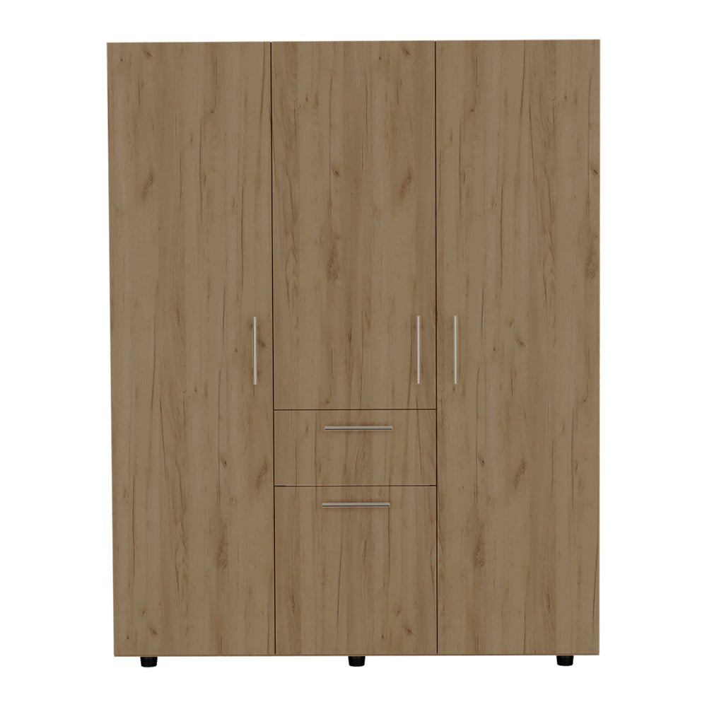 Bariloche 70' High Four - Door, One Drawer Armoire with Three Hanging Rods and Seven Storage Shelves, Bedroom Wardrove - 1st Choice Furniture Direct