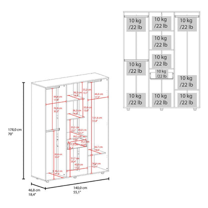 Bariloche 70' High Four - Door, One Drawer Armoire with Three Hanging Rods and Seven Storage Shelves, Bedroom Wardrove - 1st Choice Furniture Direct