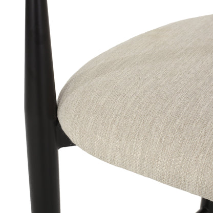 Barstools Set of 2, Upholstered Bar Stools with Backs and Iron Legs for Kitchen Island, Beige Fabric Seating 260LBS Weight Capacity - 1st Choice Furniture Direct