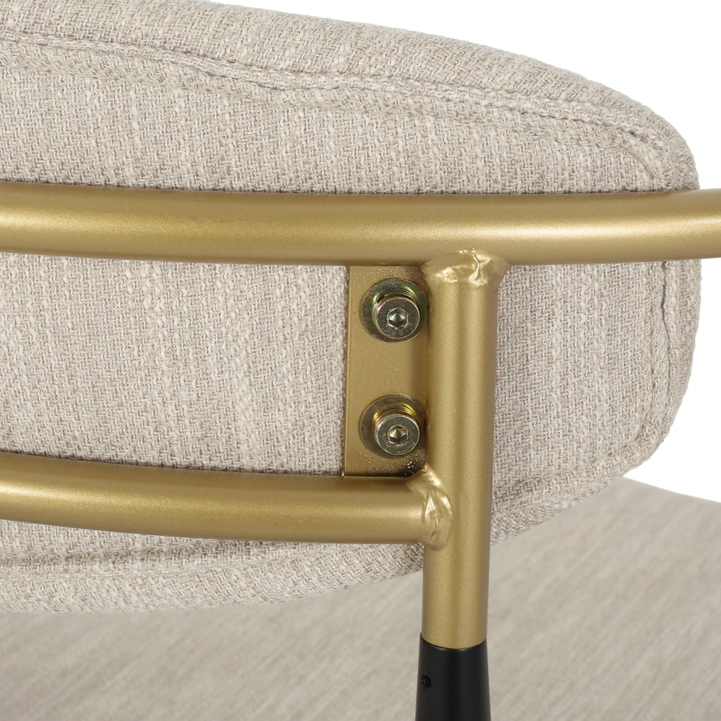 Barstools Set of 2, Upholstered Bar Stools with Backs and Iron Legs for Kitchen Island, Beige Fabric Seating 260LBS Weight Capacity - 1st Choice Furniture Direct