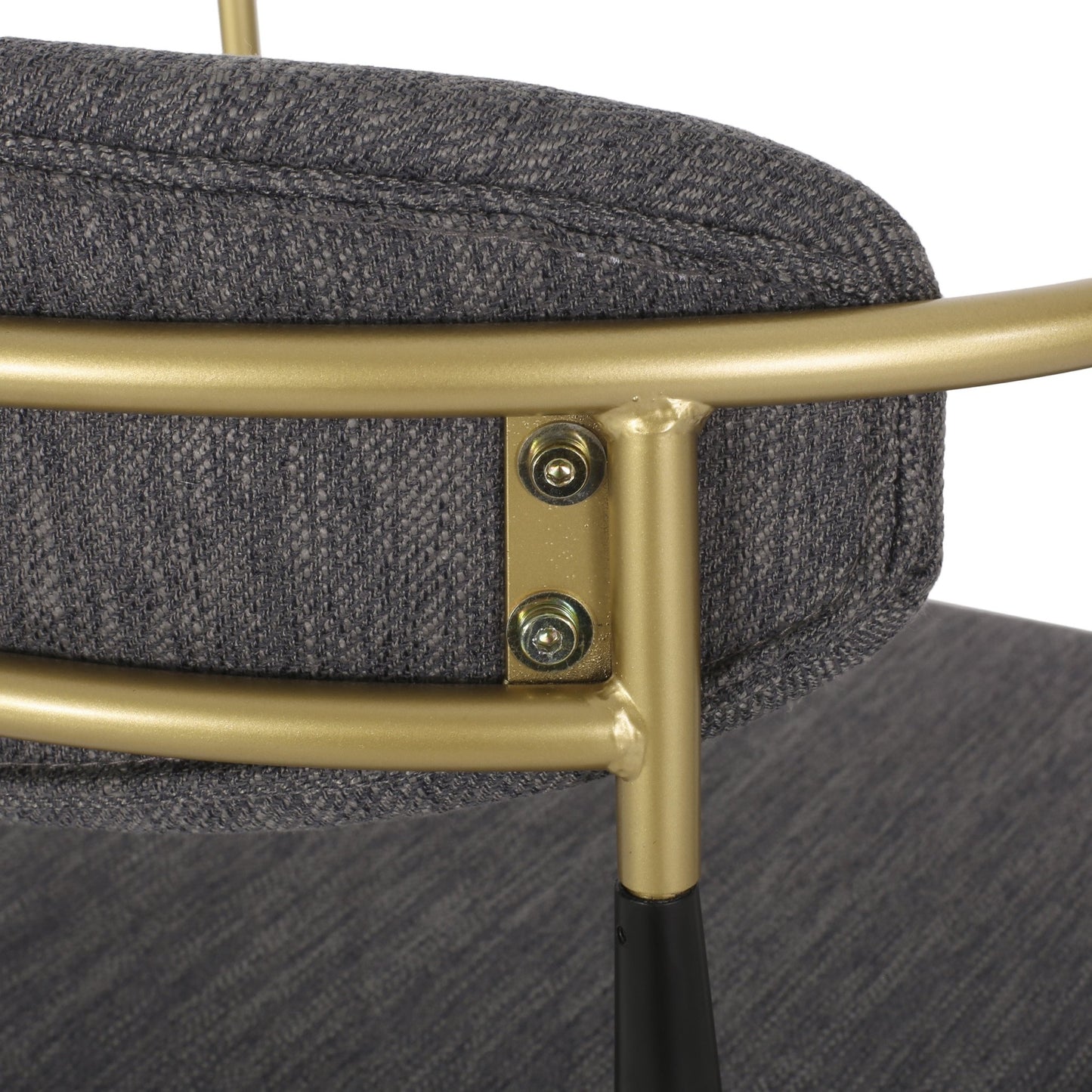 Barstools Set of 2, Upholstered Bar Stools with Backs and Iron Legs for Kitchen Island, Gray Fabric Seating 260LBS Weight Capacity - 1st Choice Furniture Direct