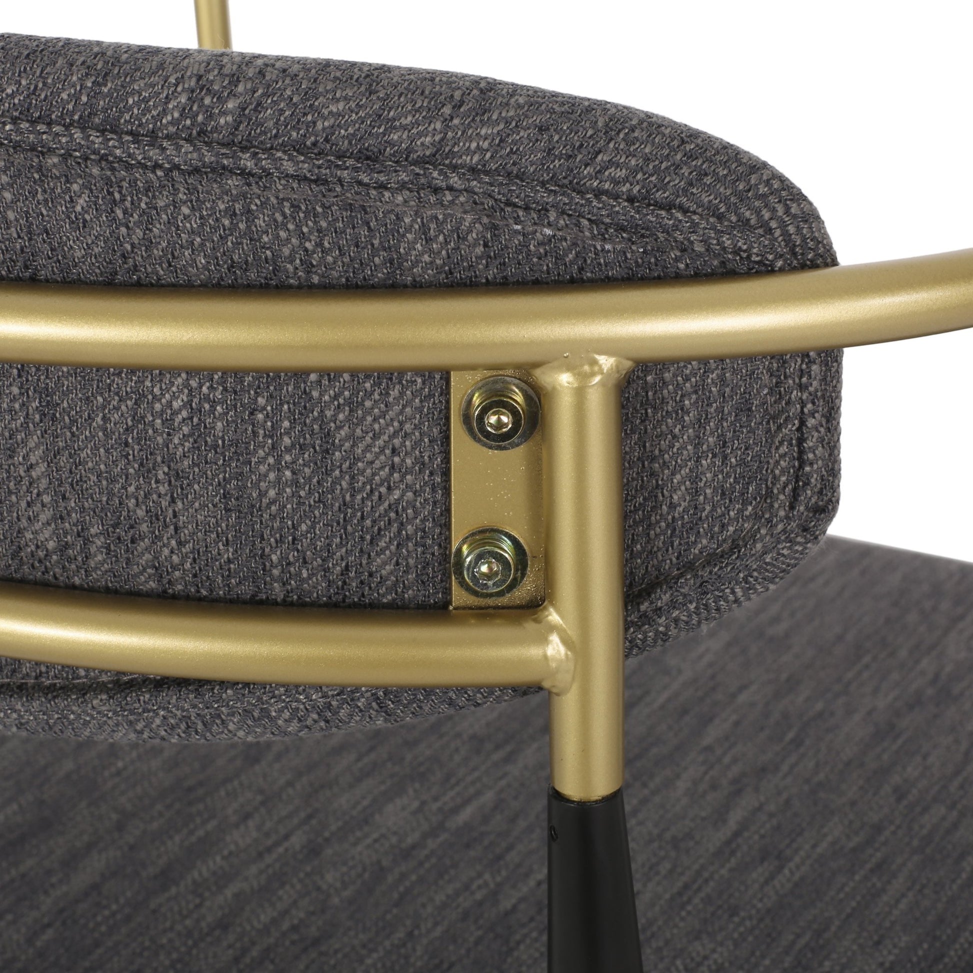 Barstools Set of 2, Upholstered Bar Stools with Backs and Iron Legs for Kitchen Island, Gray Fabric Seating 260LBS Weight Capacity - 1st Choice Furniture Direct