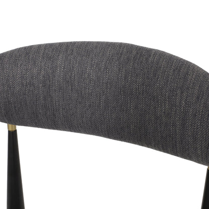 Barstools Set of 2, Upholstered Bar Stools with Backs and Iron Legs for Kitchen Island, Gray Fabric Seating 260LBS Weight Capacity - 1st Choice Furniture Direct
