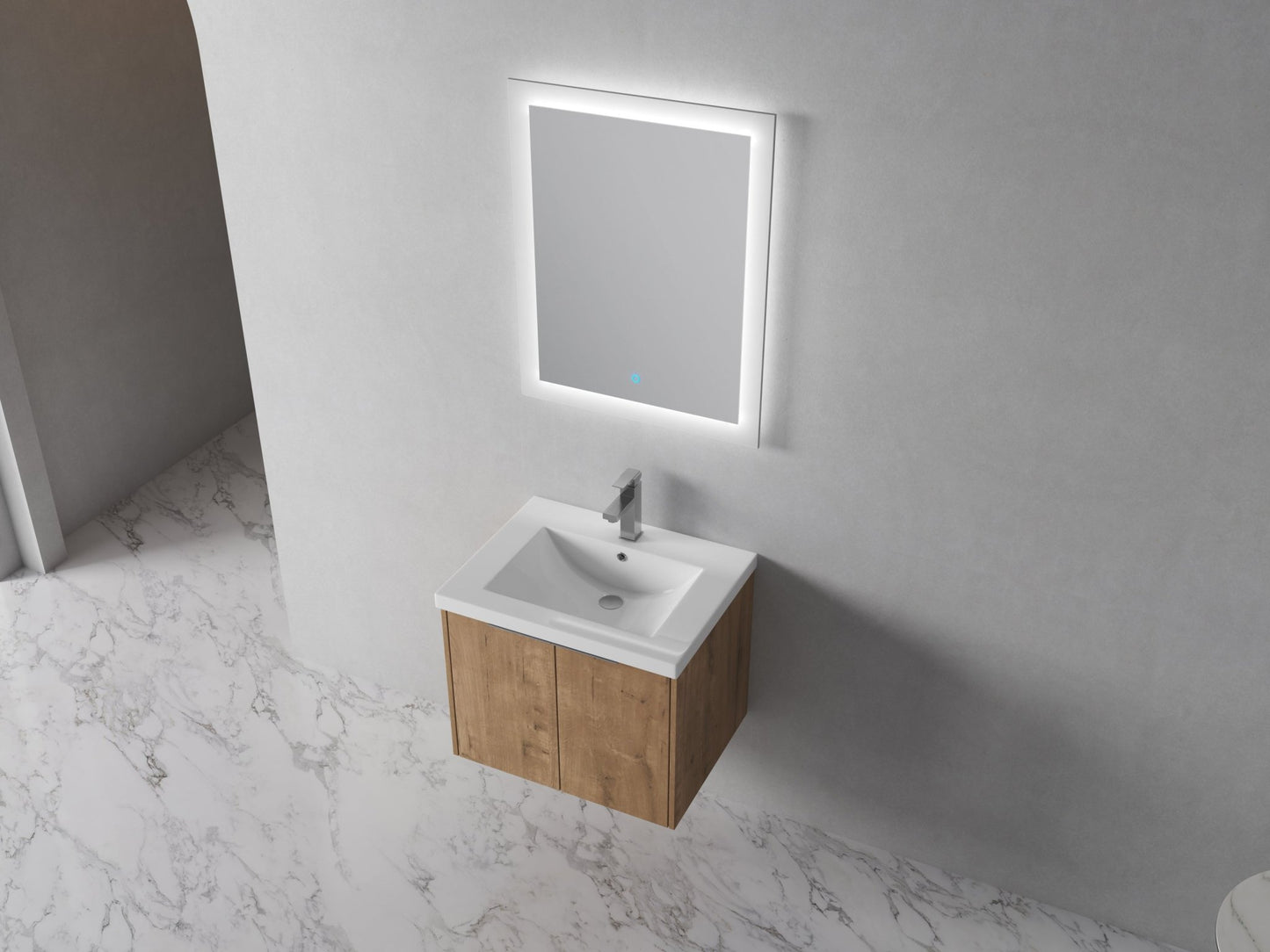 Bathroom Cabinet With Sink,Soft Close Doors,Float Mounting Design,24 Inch For Small Bathroom,24x18 - 00624 IMO(KD - Packing) - 1st Choice Furniture Direct