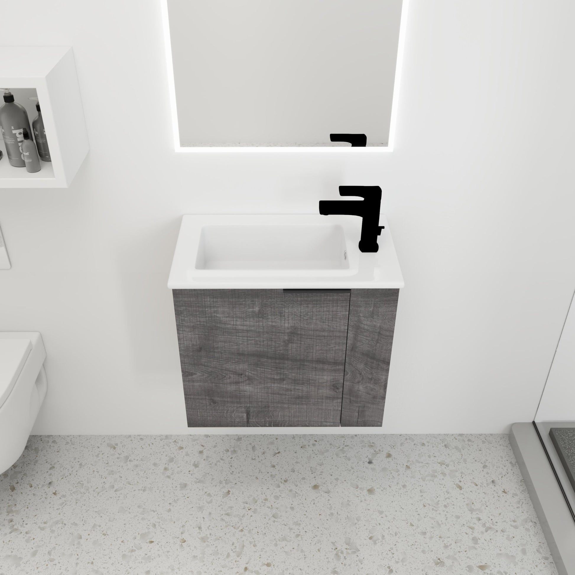 Bathroom Vanity with Sink 22 Inch for Small Bathroom,Floating Bathroom Vanity with Soft Close Door,Small Bathroom Vanity with Sink, 22x13 (KD - Packing) - 1st Choice Furniture Direct