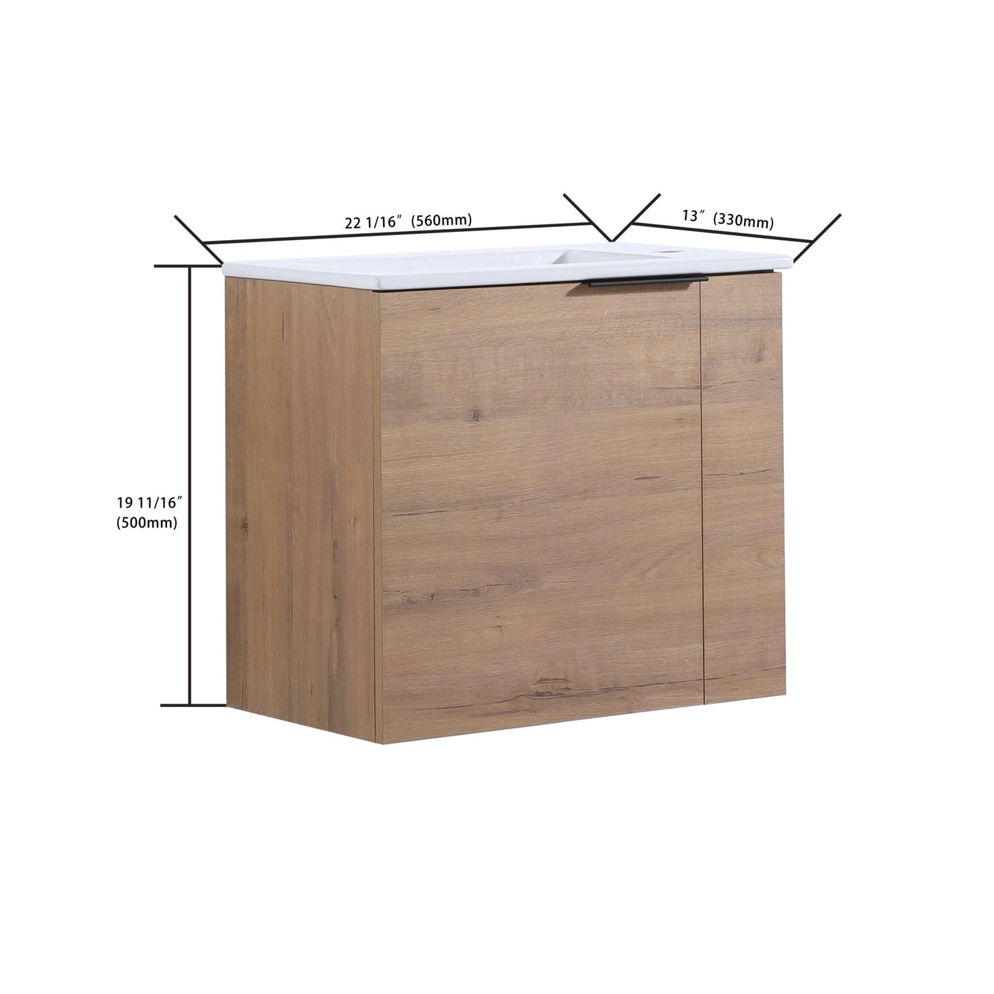 Bathroom Vanity with Sink 22 Inch for Small Bathroom,Floating Bathroom Vanity with Soft Close Door,Small Bathroom Vanity with Sink, 22x13 (KD - Packing) - 1st Choice Furniture Direct