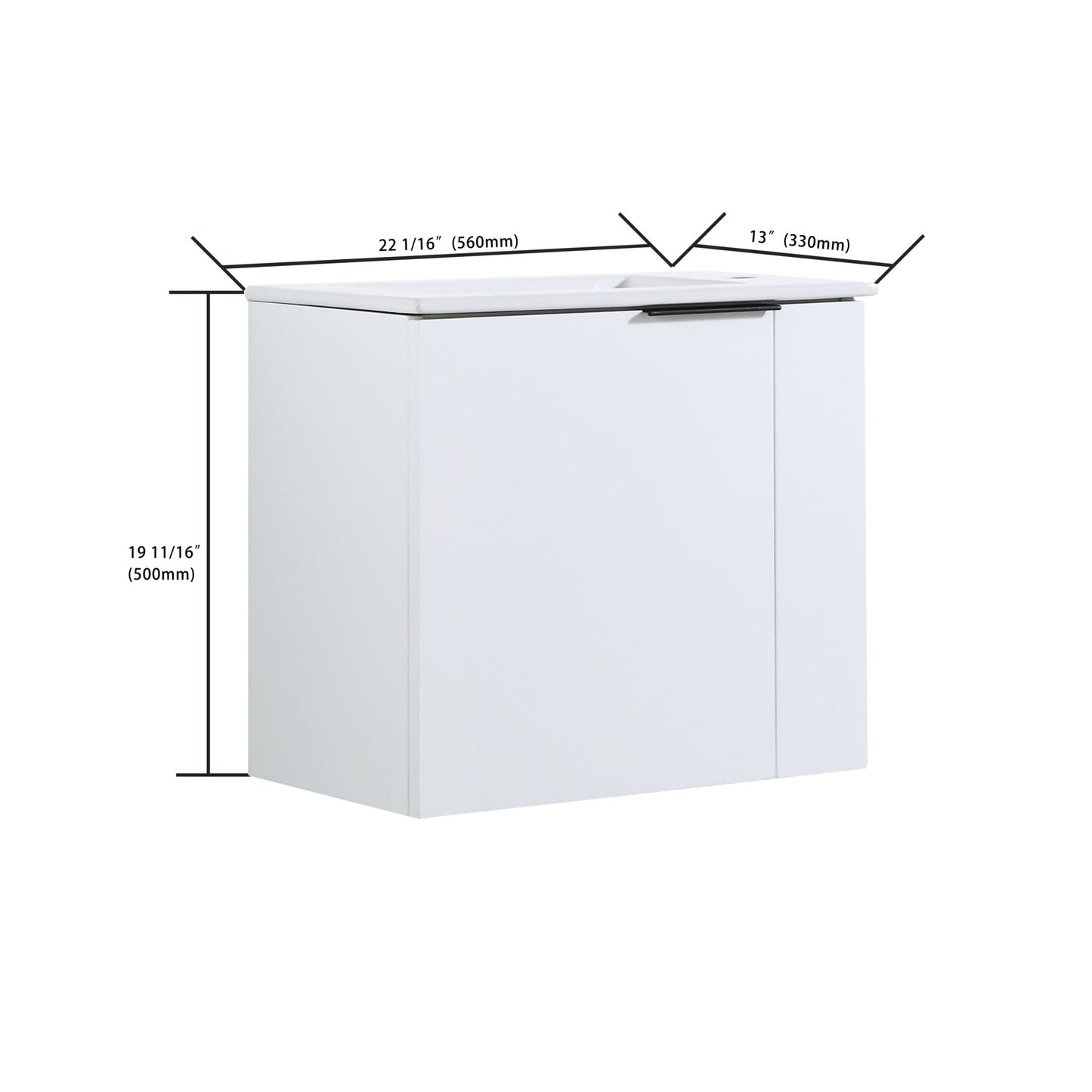 Bathroom Vanity with Sink 22 Inch for Small Bathroom,Floating Bathroom Vanity with Soft Close Door,Small Bathroom Vanity with Sink, 22x13 (KD - Packing) - 1st Choice Furniture Direct