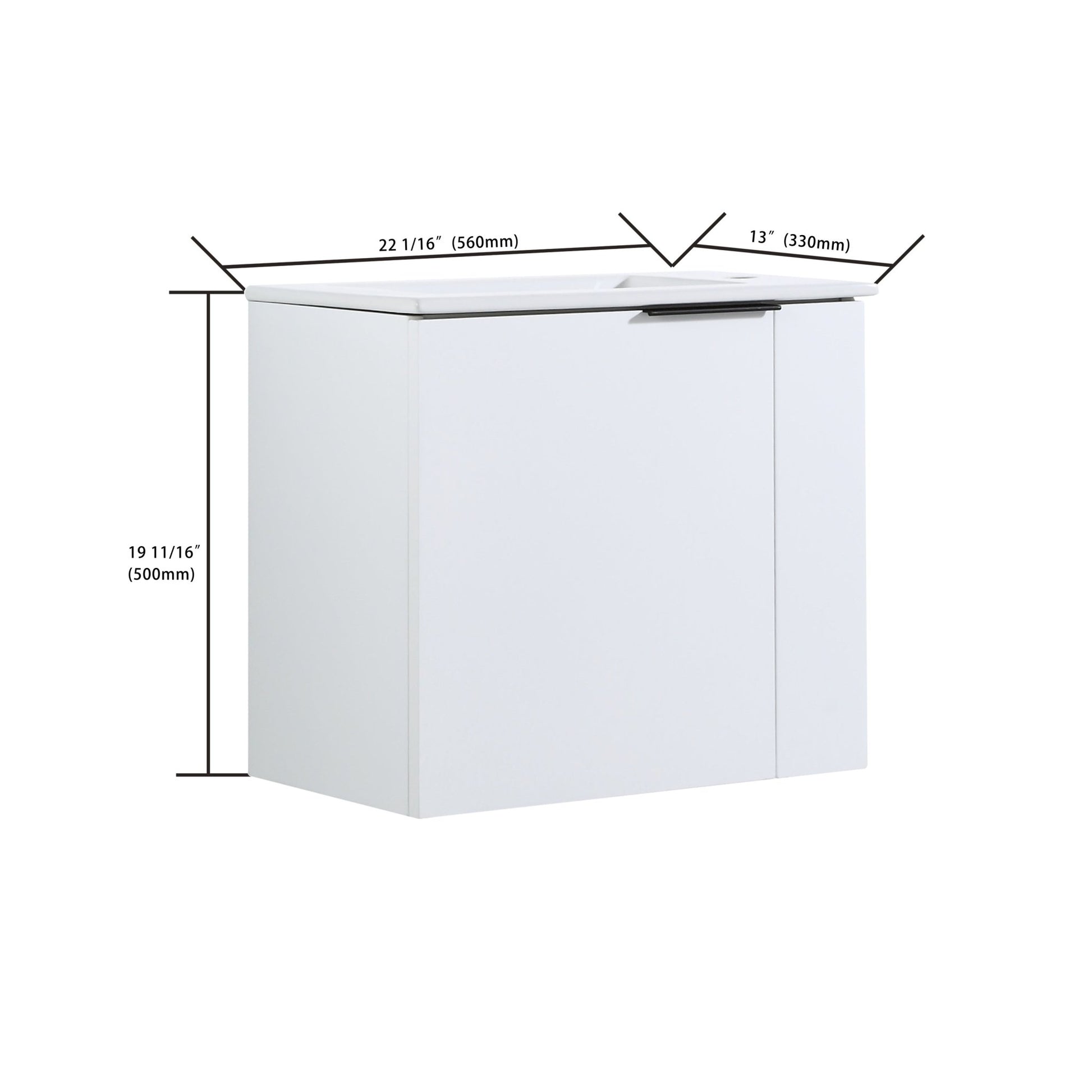Bathroom Vanity with Sink 22 Inch for Small Bathroom,Floating Bathroom Vanity with Soft Close Door,Small Bathroom Vanity with Sink, 22x13 (KD - Packing) - 1st Choice Furniture Direct