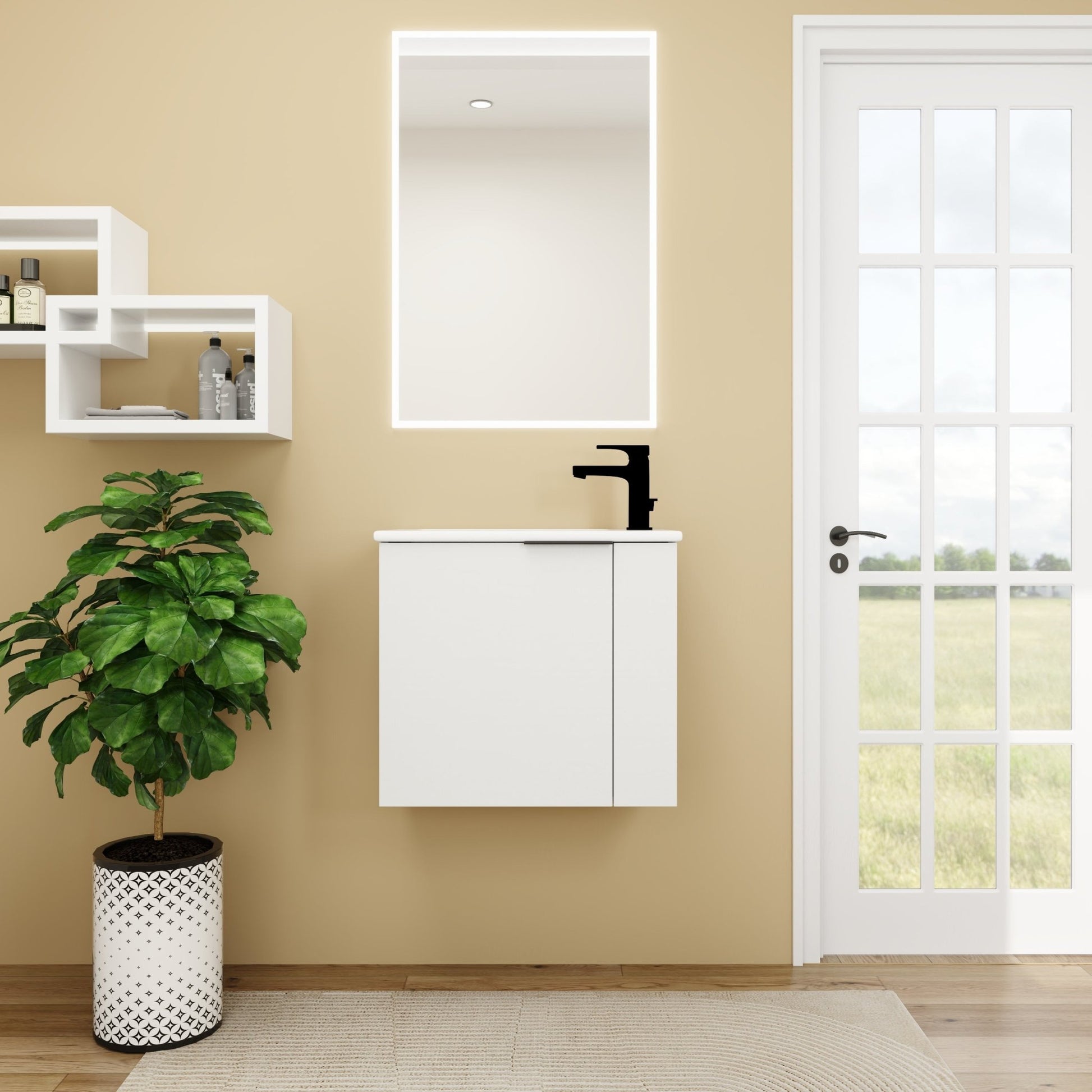 Bathroom Vanity with Sink 22 Inch for Small Bathroom,Floating Bathroom Vanity with Soft Close Door,Small Bathroom Vanity with Sink, 22x13 (KD - Packing) - 1st Choice Furniture Direct