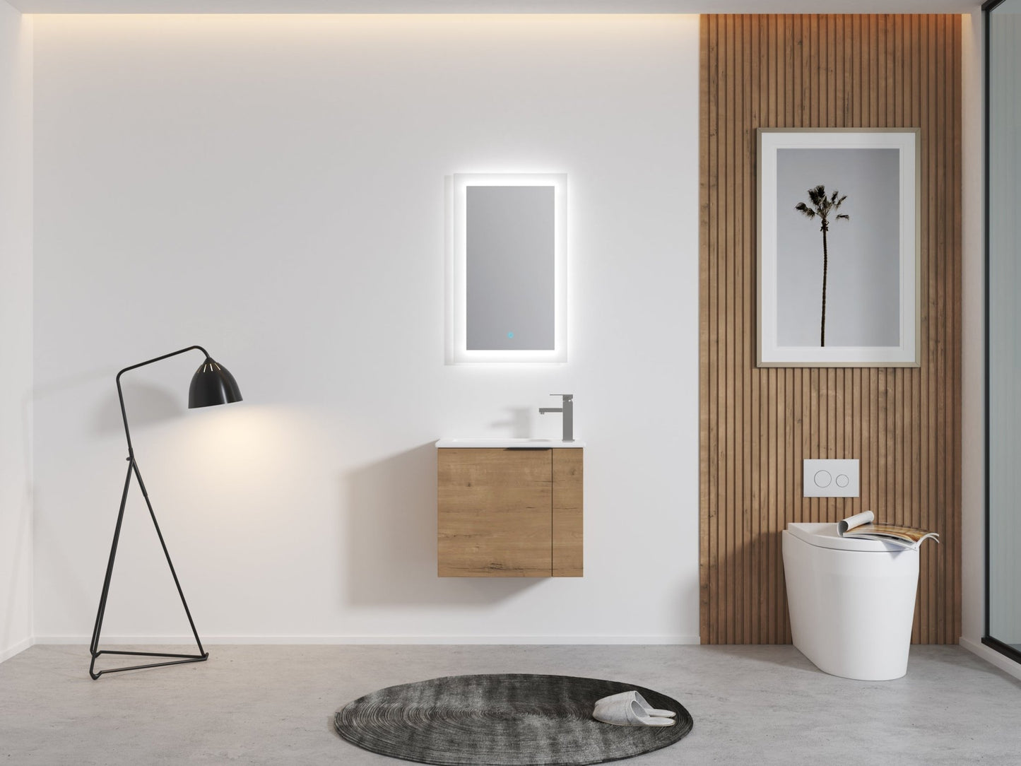 Bathroom Vanity with Sink 22 Inch for Small Bathroom,Floating Bathroom Vanity with Soft Close Door,Small Bathroom Vanity with Sink, 22x13 (KD - Packing) - 1st Choice Furniture Direct