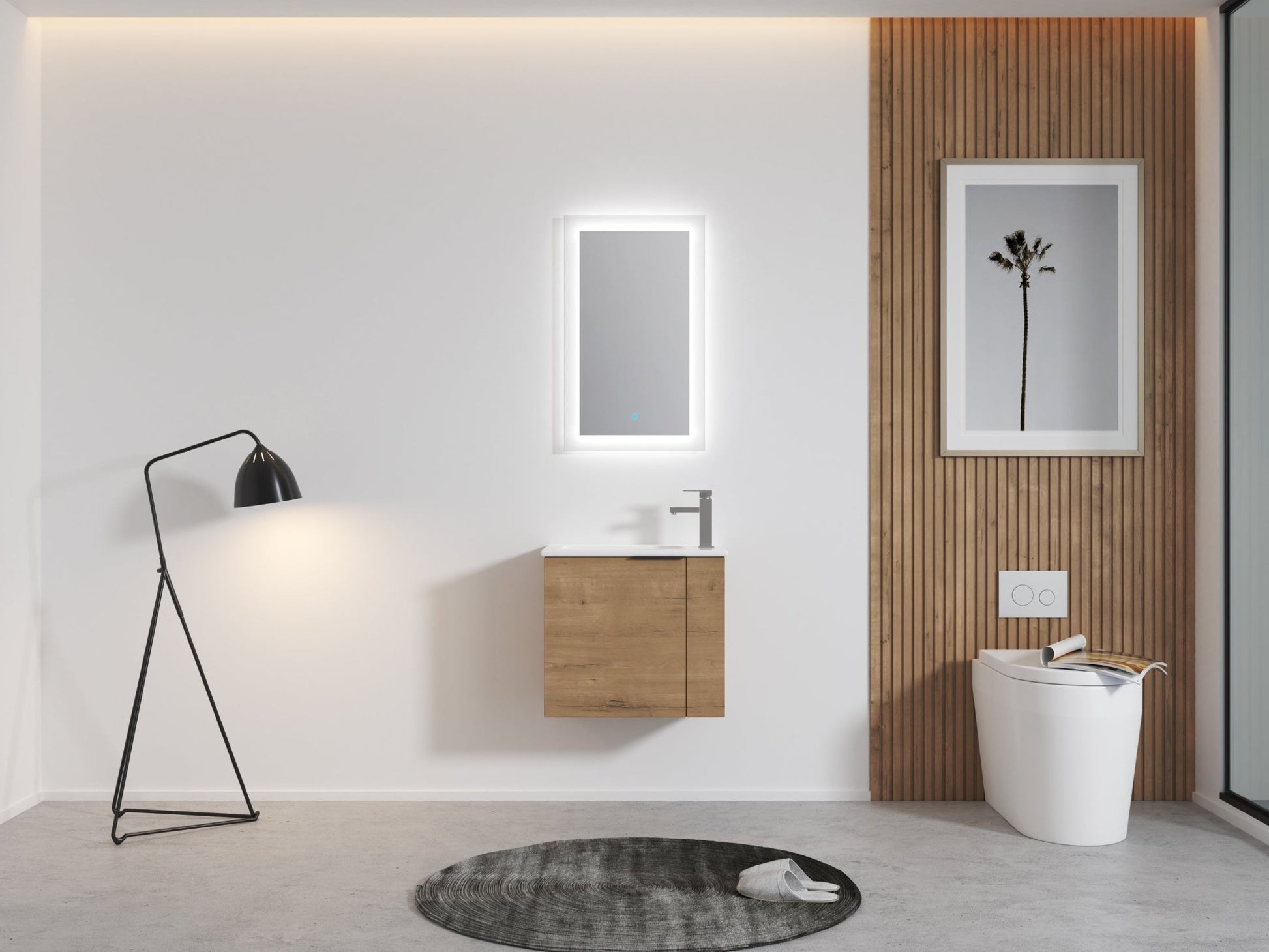 Bathroom Vanity with Sink 22 Inch for Small Bathroom,Floating Bathroom Vanity with Soft Close Door,Small Bathroom Vanity with Sink, 22x13 (KD - Packing) - 1st Choice Furniture Direct
