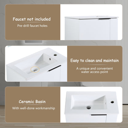 Bathroom Vanity with Sink 22 Inch for Small Bathroom,Floating Bathroom Vanity with Soft Close Door,Small Bathroom Vanity with Sink, 22x13 (KD - Packing) - 1st Choice Furniture Direct