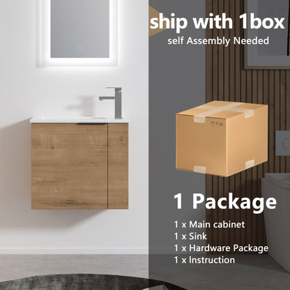 Bathroom Vanity with Sink 22 Inch for Small Bathroom,Floating Bathroom Vanity with Soft Close Door,Small Bathroom Vanity with Sink, 22x13 (KD - Packing) - 1st Choice Furniture Direct