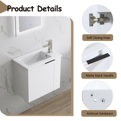 Bathroom Vanity with Sink 22 Inch for Small Bathroom,Floating Bathroom Vanity with Soft Close Door,Small Bathroom Vanity with Sink, 22x13 (KD - Packing) - 1st Choice Furniture Direct