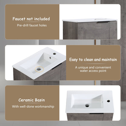 Bathroom Vanity with Sink 22 Inch for Small Bathroom,Floating Bathroom Vanity with Soft Close Door,Small Bathroom Vanity with Sink, 22x13 (KD - Packing) - 1st Choice Furniture Direct