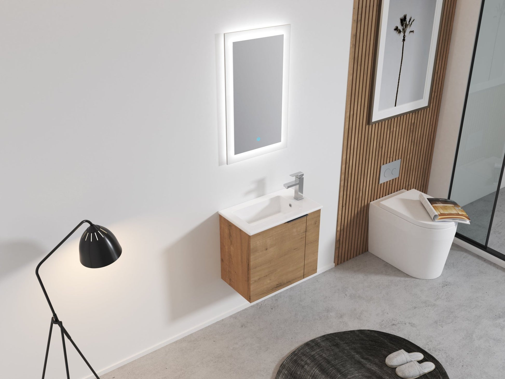 Bathroom Vanity with Sink 22 Inch for Small Bathroom,Floating Bathroom Vanity with Soft Close Door,Small Bathroom Vanity with Sink, 22x13 (KD - Packing) - 1st Choice Furniture Direct