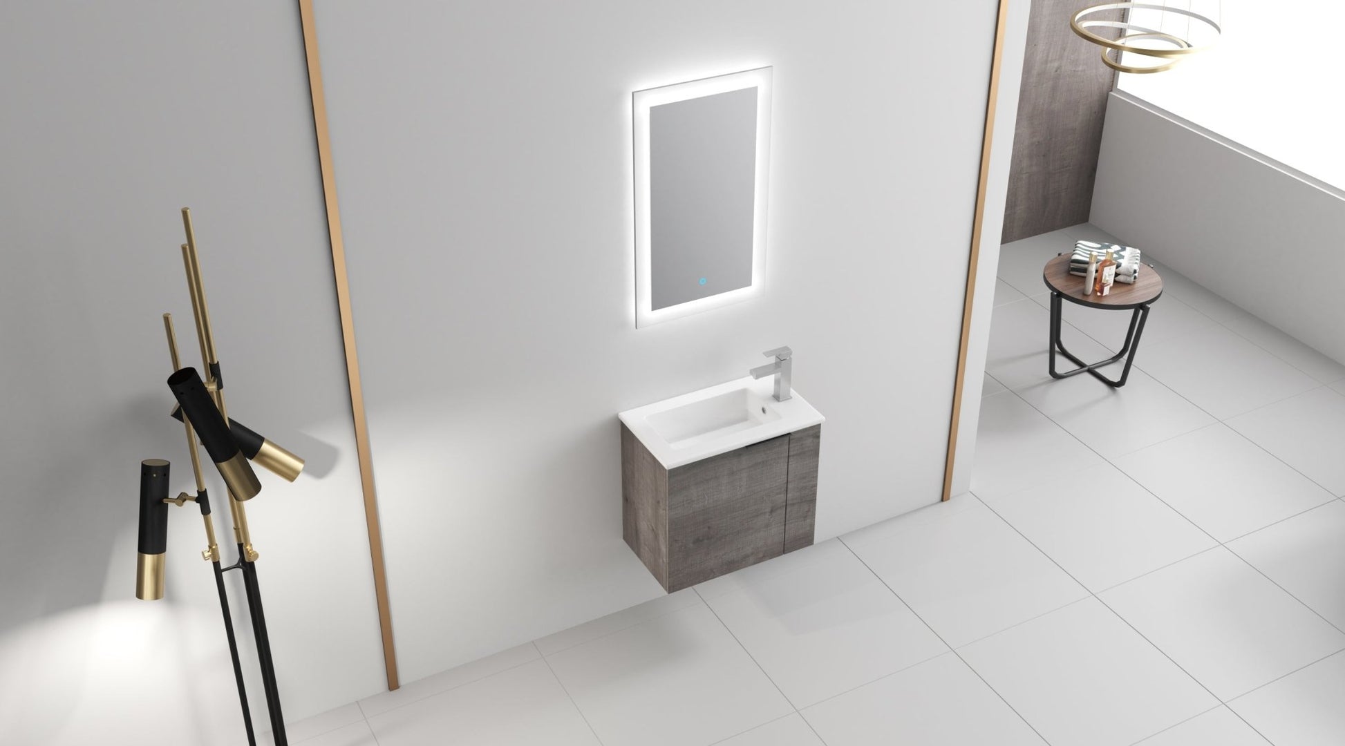 Bathroom Vanity with Sink 22 Inch for Small Bathroom,Floating Bathroom Vanity with Soft Close Door,Small Bathroom Vanity with Sink, 22x13 (KD - Packing) - 1st Choice Furniture Direct