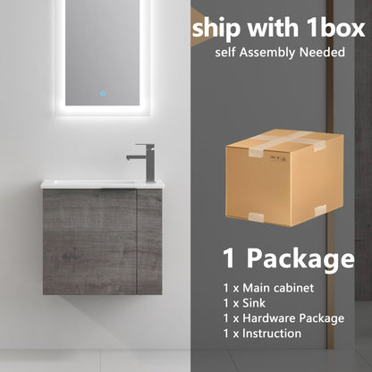 Bathroom Vanity with Sink 22 Inch for Small Bathroom,Floating Bathroom Vanity with Soft Close Door,Small Bathroom Vanity with Sink, 22x13 (KD - Packing) - 1st Choice Furniture Direct