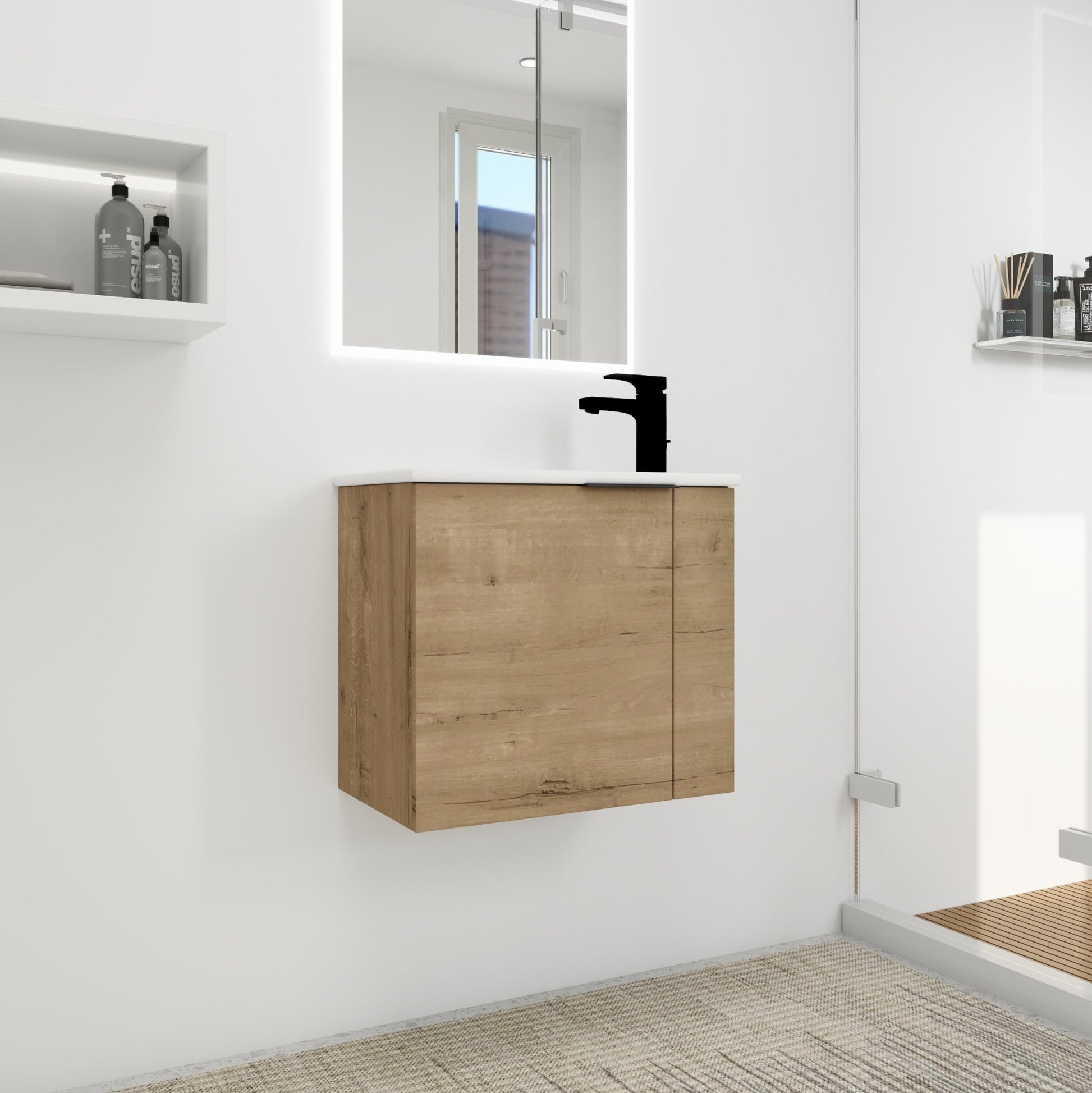 Bathroom Vanity with Sink 22 Inch for Small Bathroom,Floating Bathroom Vanity with Soft Close Door,Small Bathroom Vanity with Sink, 22x13 (KD - Packing) - 1st Choice Furniture Direct