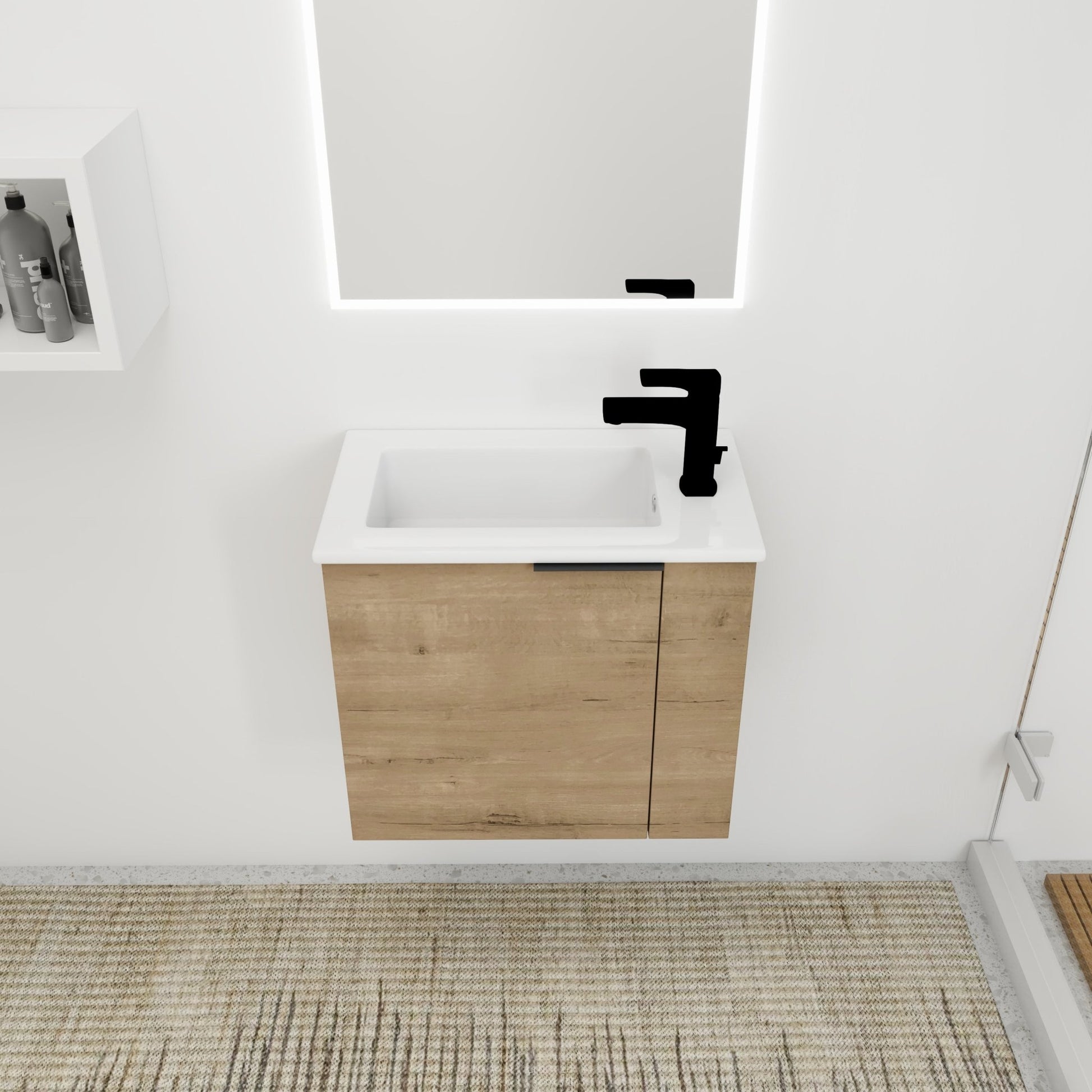 Bathroom Vanity with Sink 22 Inch for Small Bathroom,Floating Bathroom Vanity with Soft Close Door,Small Bathroom Vanity with Sink, 22x13 (KD - Packing) - 1st Choice Furniture Direct
