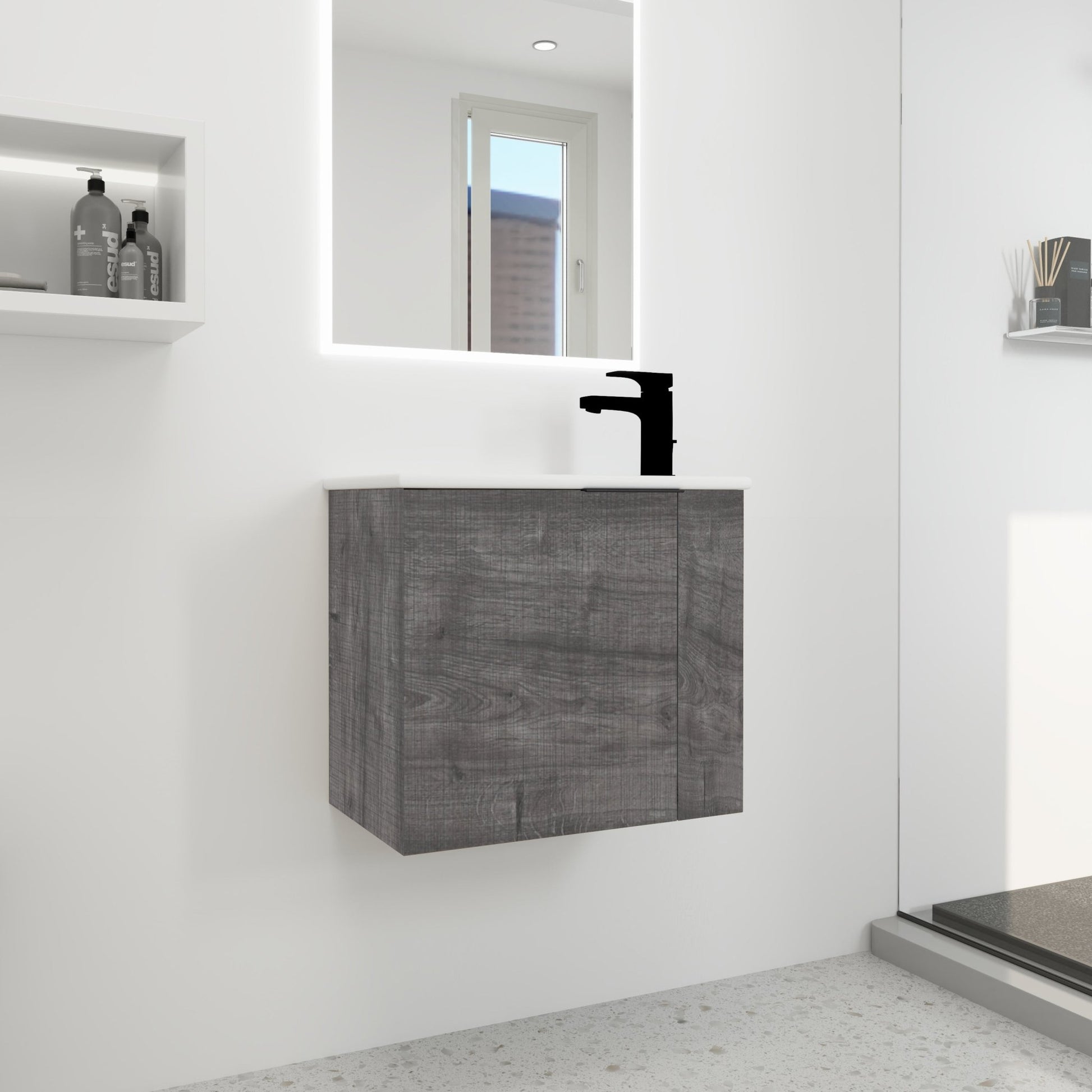 Bathroom Vanity with Sink 22 Inch for Small Bathroom,Floating Bathroom Vanity with Soft Close Door,Small Bathroom Vanity with Sink, 22x13 (KD - Packing) - 1st Choice Furniture Direct