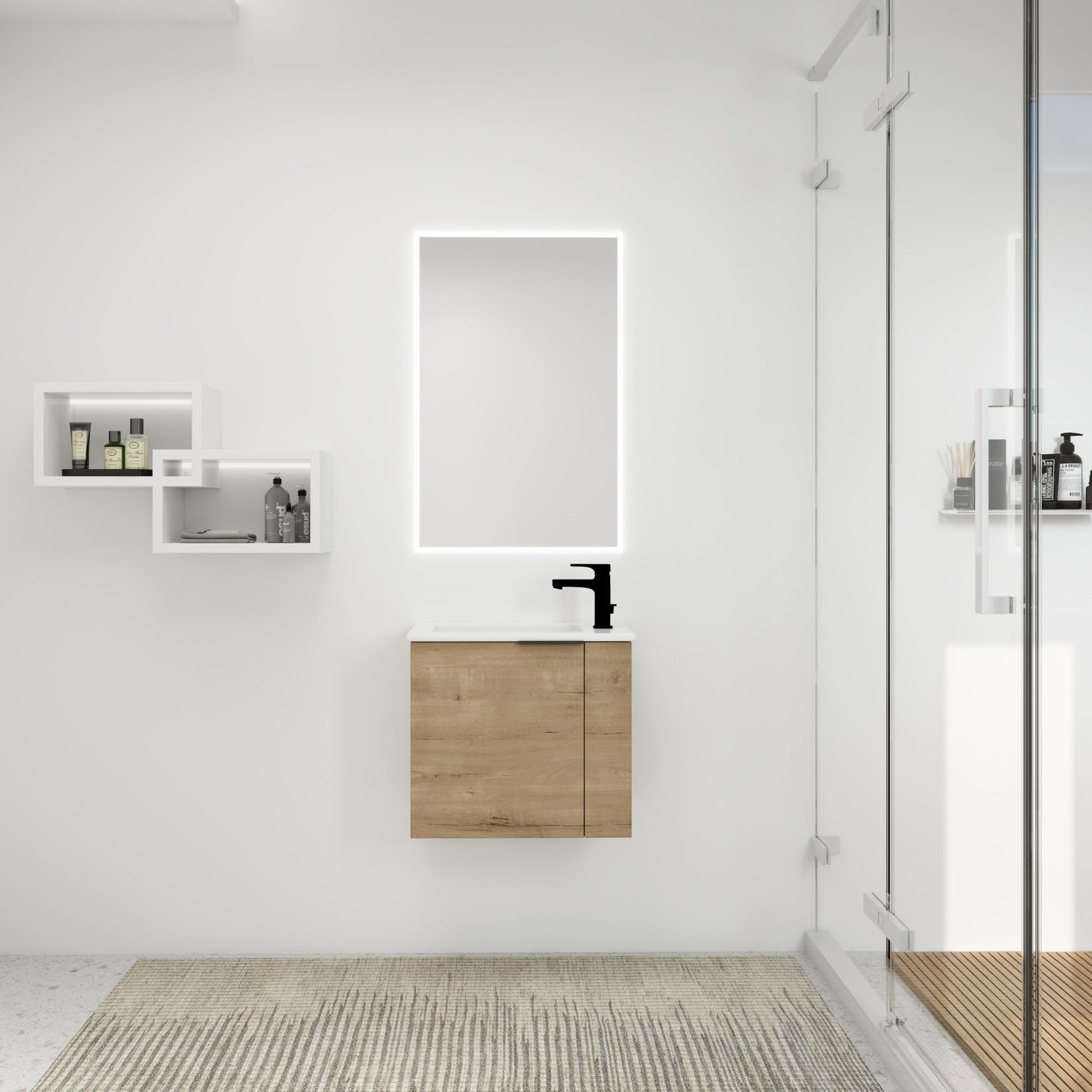 Bathroom Vanity with Sink 22 Inch for Small Bathroom,Floating Bathroom Vanity with Soft Close Door,Small Bathroom Vanity with Sink, 22x13 (KD - Packing) - 1st Choice Furniture Direct