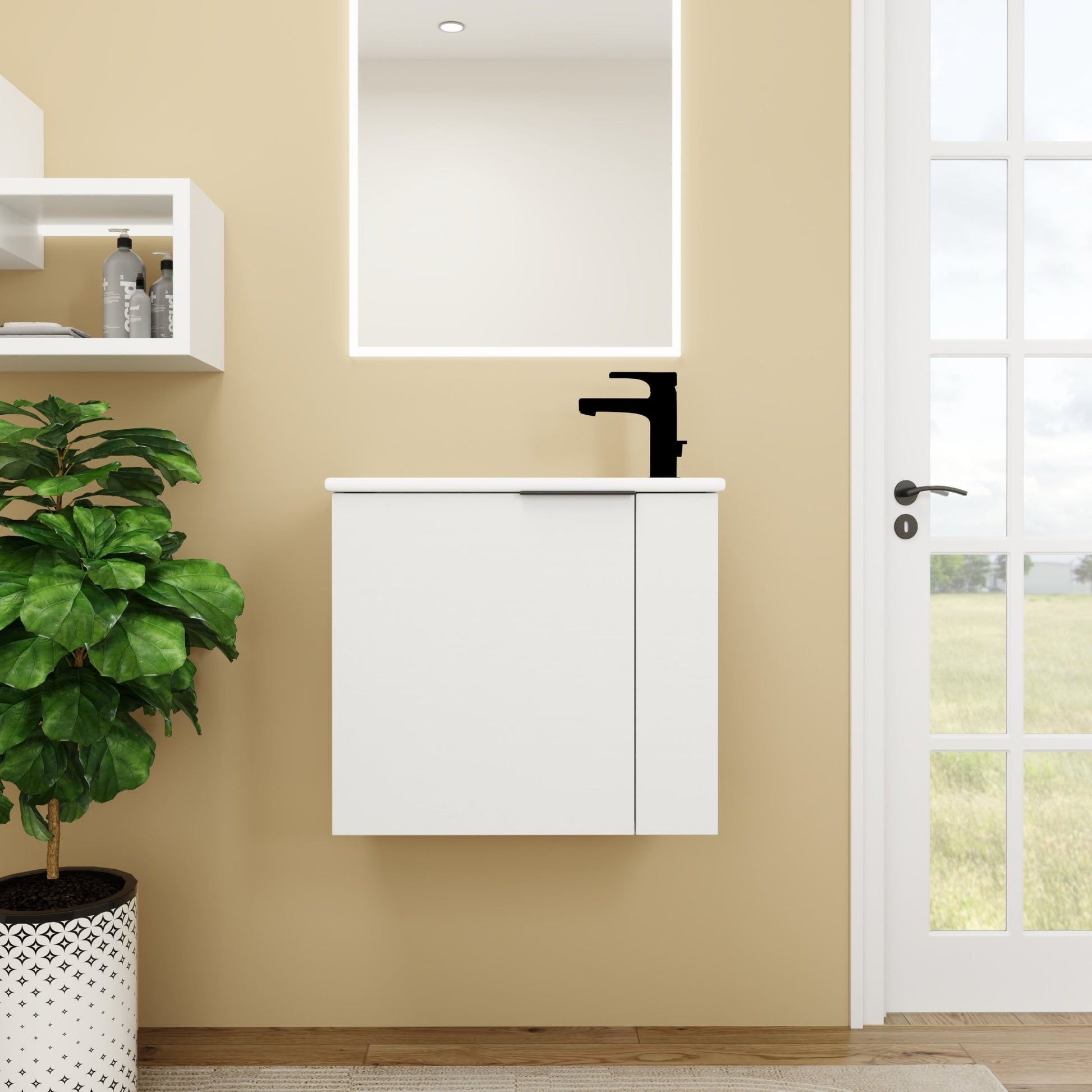 Bathroom Vanity with Sink 22 Inch for Small Bathroom,Floating Bathroom Vanity with Soft Close Door,Small Bathroom Vanity with Sink, 22x13 (KD - Packing) - 1st Choice Furniture Direct
