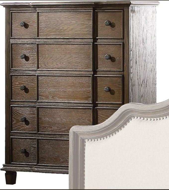 Baudouin Weathered Oak Finish Chest - 1st Choice Furniture Direct