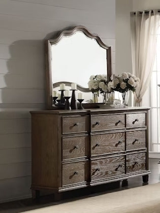 Baudouin Weathered Oak Finish Dresser - 1st Choice Furniture Direct