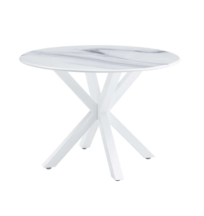 1st Choice Modern 5pc Pedestal Dining Set White Table Cross Leg