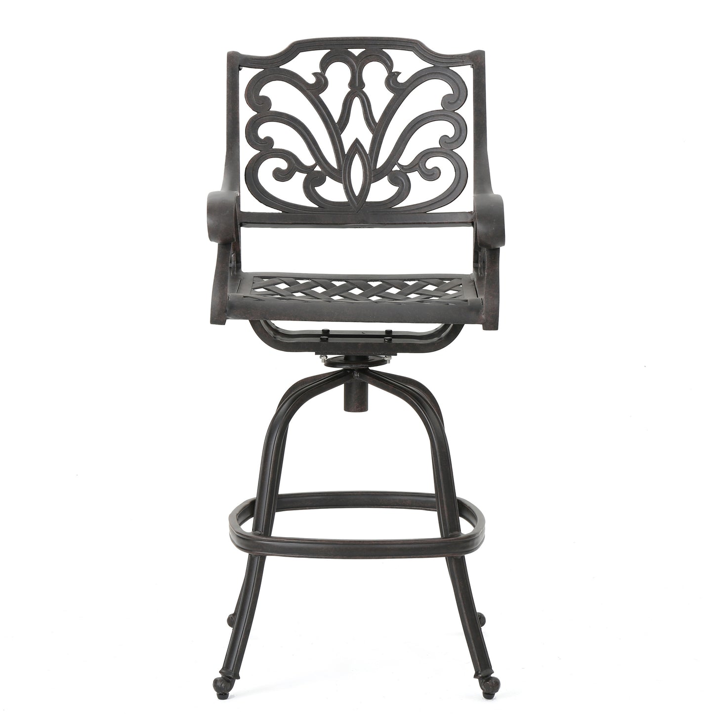 1st Choice Modern Cast Aluminium Swivel Outdoor Bar Stool in Copper