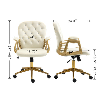 1st Choice Cute Cream Velvet Home Office Chair