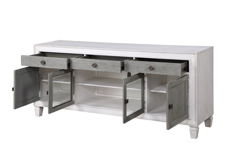 1st Choice Modern and Elegant TV Stand in Rustic Gray & White Finish