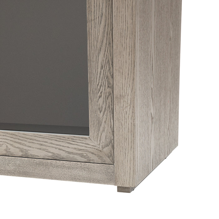 1st Choice Wood Storage Cabinet with Three Tempered Glass Doors in Gray