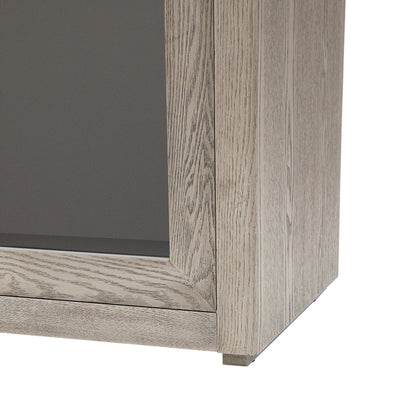 1st Choice Wood Storage Cabinet with Three Tempered Glass Doors in Gray