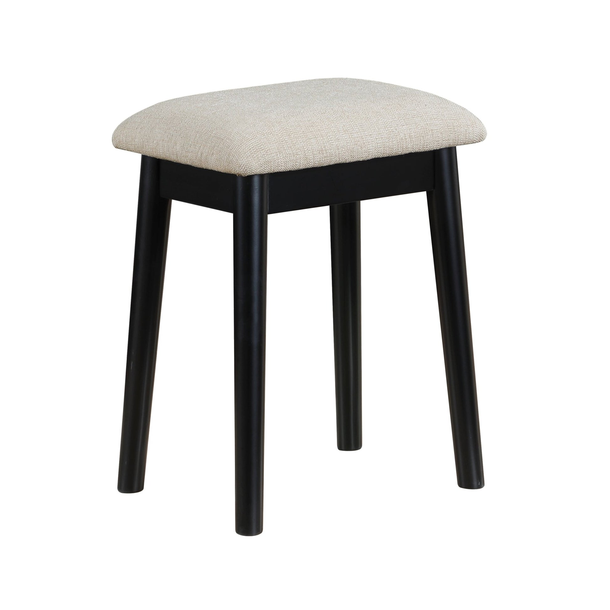 Beautiful Black Finish Vanity Dresser with Mirror and Stool Set Storage Drawers Luxury Furniture 1pc LED Mirror - 1st Choice Furniture Direct