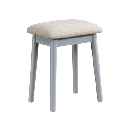 Beautiful Gray Finish Vanity Dresser with Mirror and Stool Set Storage Drawers Luxury Furniture 1pc LED Mirror - 1st Choice Furniture Direct